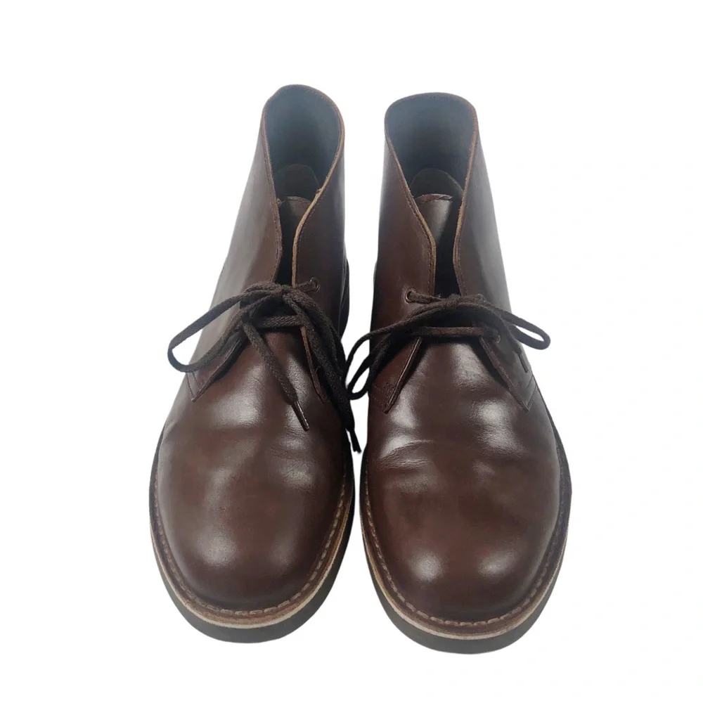 Clarks Mens Dark Brown Leather Chukka Boots Size 11.5